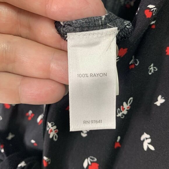 J Jill Floral Tie Front Wide-Leg Jumpsuit Womens Size L Black Red NWT $129 - Picture 7 of 12